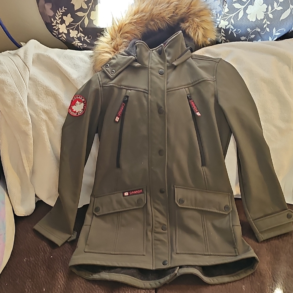 Canada Goose Khaki Parka with Fur Hood
